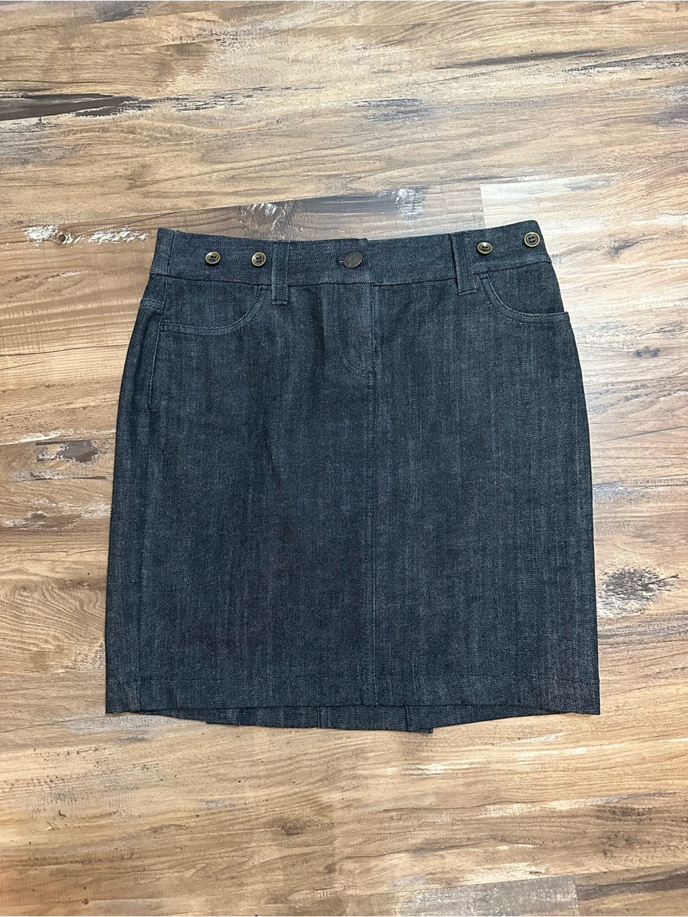 J. Crew Dark Gray Denim Midi Skirt